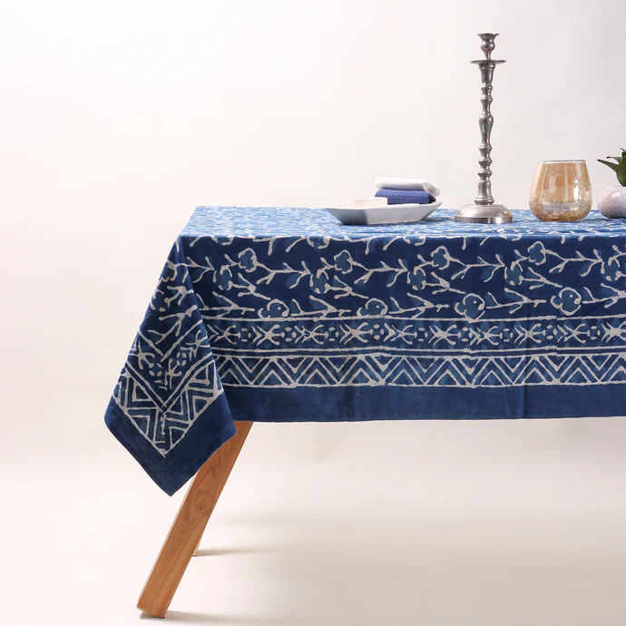 Hand Block Printed Soft Cotton Dining Table Cloth